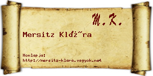 Mersitz Klára névjegykártya