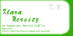 klara mersitz business card